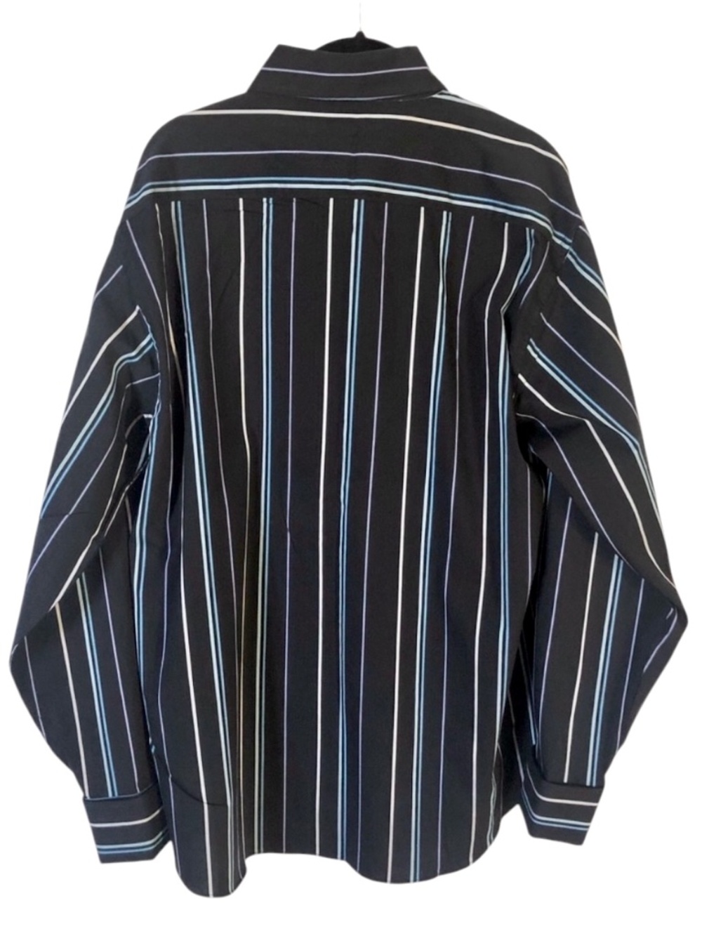NWOT Report Collection Black with Blue Stripes Button Down Shirt L - Picture 2 of 5